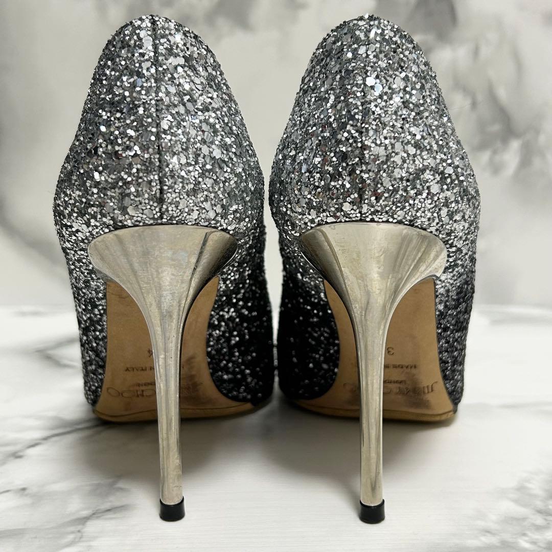 【美品】JIMMY CHOO ジミーチュウ グリッター パンプス ラメ 22cm