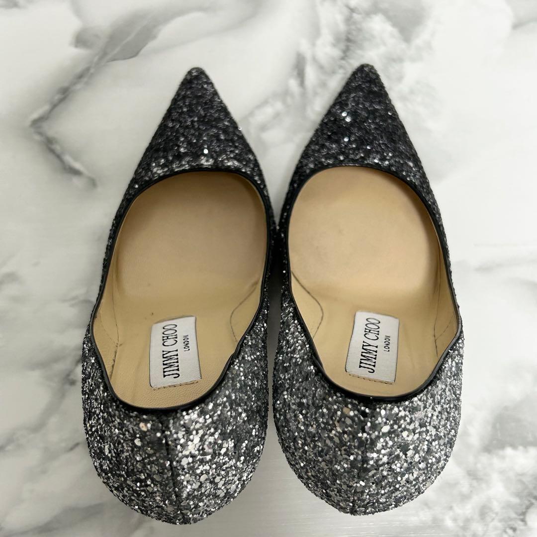 【美品】JIMMY CHOO ジミーチュウ グリッター パンプス ラメ 22cm