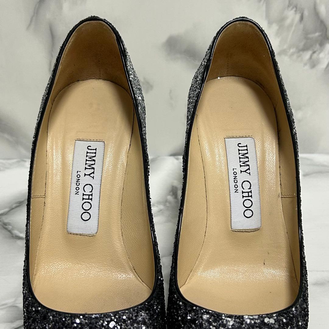 【美品】JIMMY CHOO ジミーチュウ グリッター パンプス ラメ 22cm