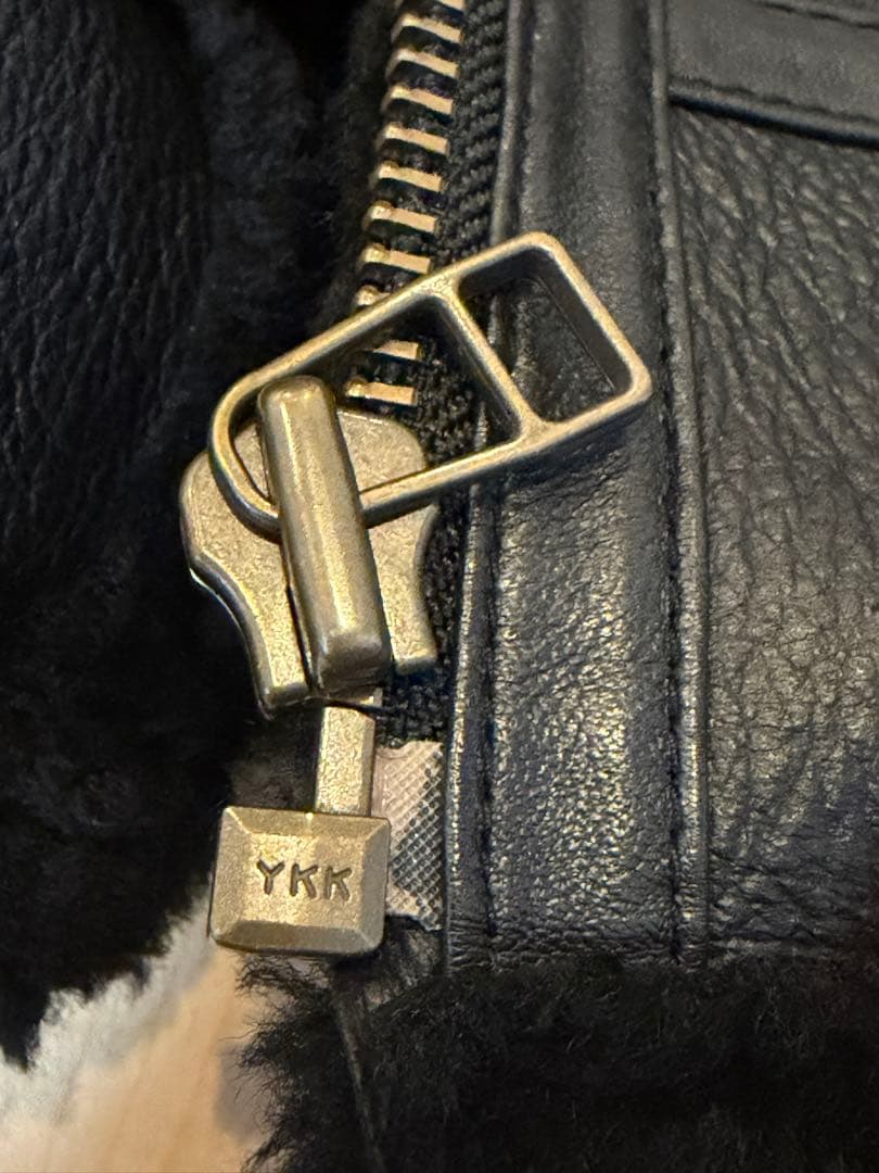 美品★ムートン　ラム　羊皮　B-3フライトジャケット　ブラック　L メンズ