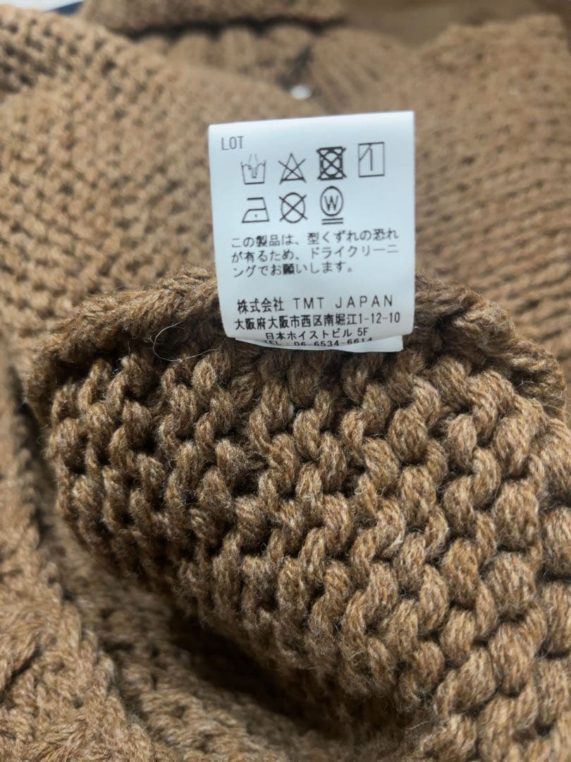 【定価49500円 】TMT 高級ウール100% ケーブルタートルKNIT L
