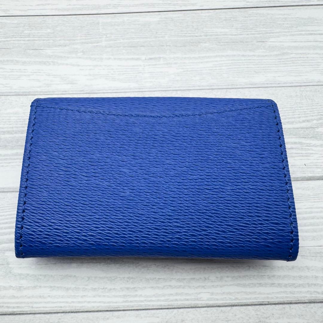 【未使用級】BVLGARI　ケース　レザー　メタルロゴプレート　ブルー