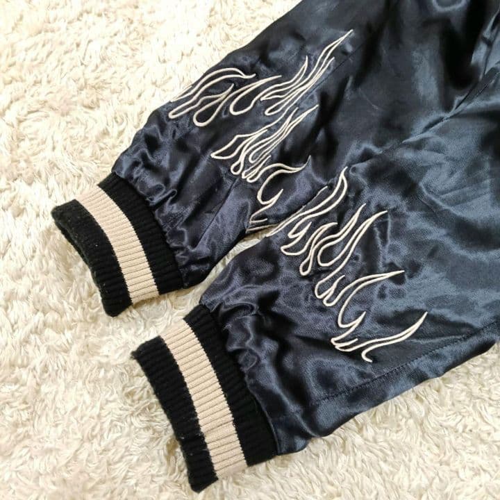 VANSON スカジャン リバーシブル XXL スカル 刺繍 バイカージャケット