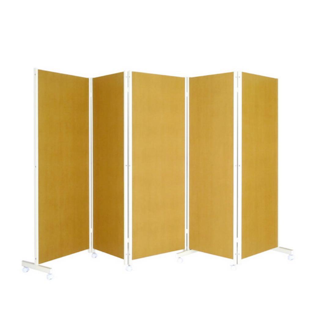 お部屋の間仕切り目隠しに便利なキャスター付き折りたたみパーテーション5連