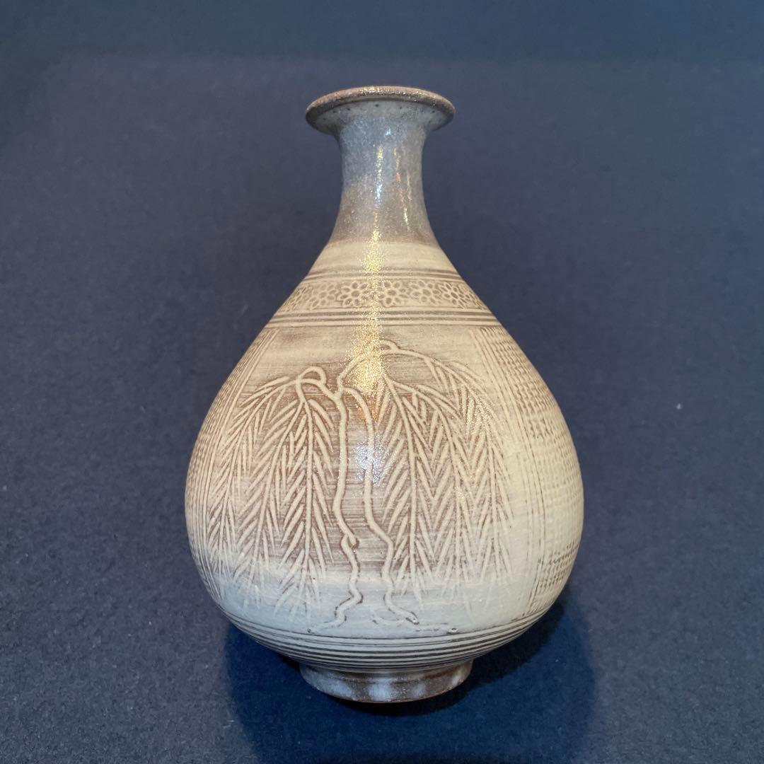 唐津焼　名工【中里 重利】(造)の『三島 徳利』共箱※美品　徳利