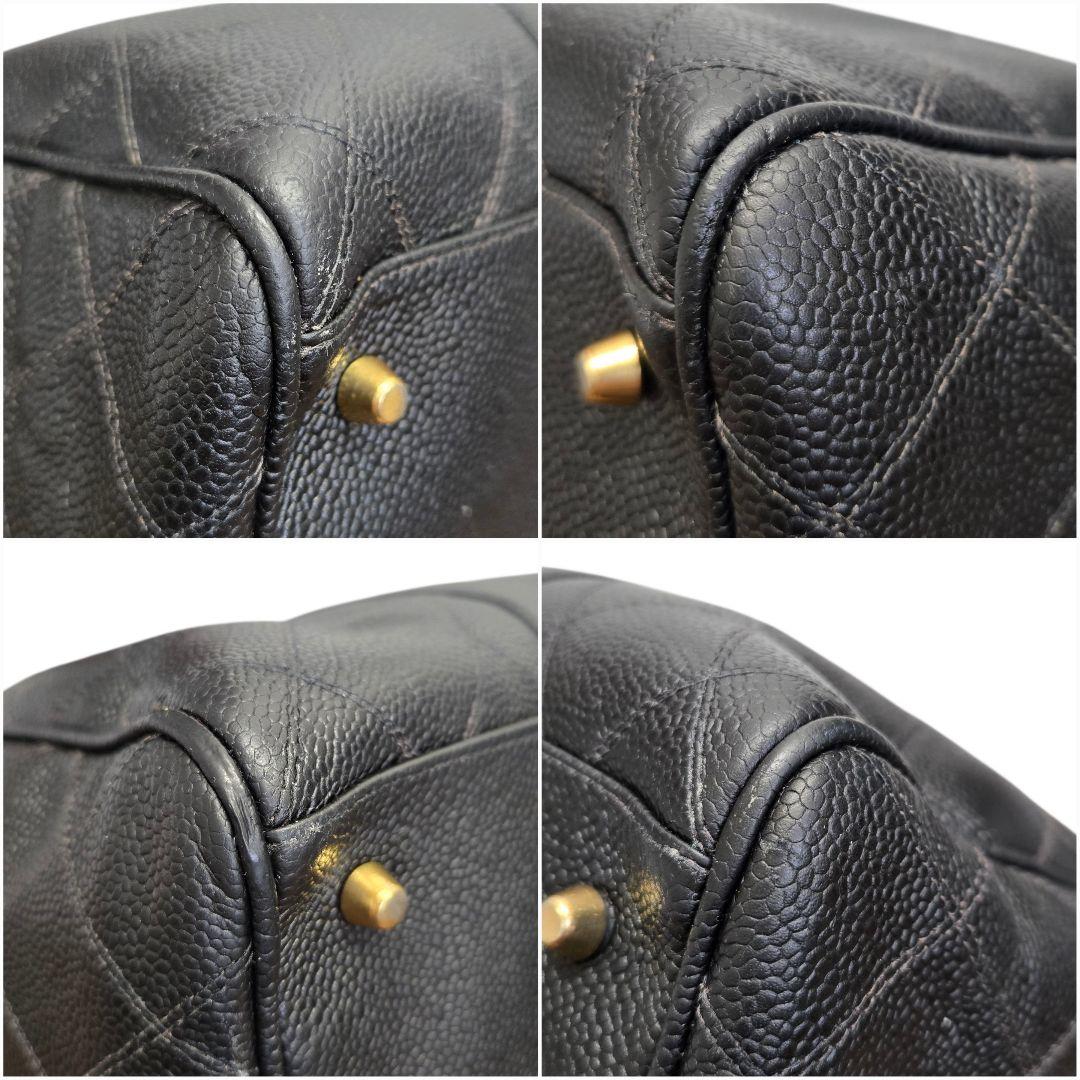 シャネル ビコローレ キャビアスキン 2way ミニ ボストンバッグ ブラック