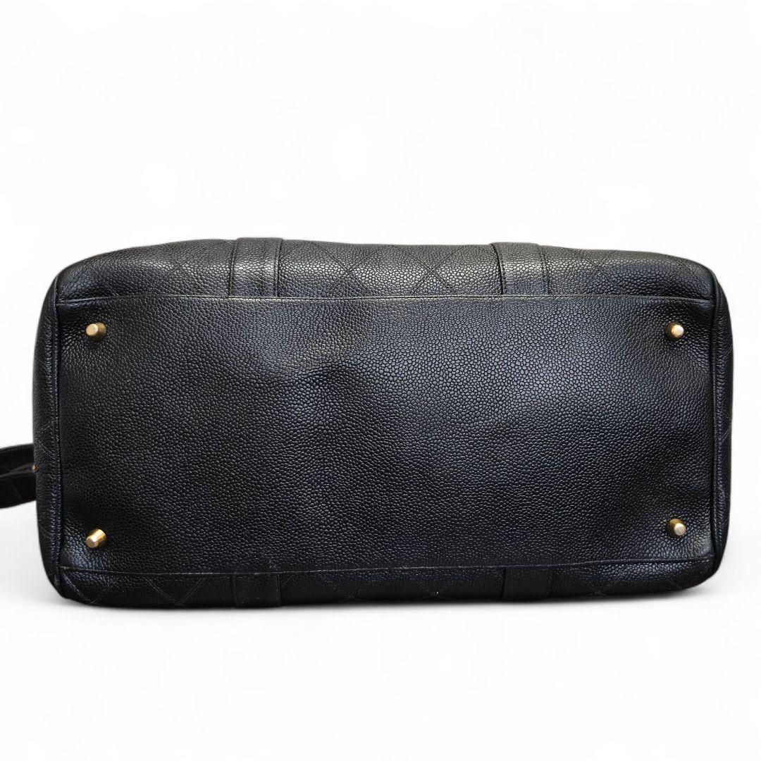 シャネル ビコローレ キャビアスキン 2way ミニ ボストンバッグ ブラック