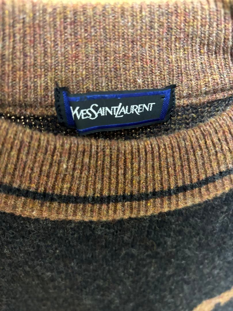 希少　ヴィンテージ イヴサンローラン　柄ニット　ニット　ウール　90s 80s