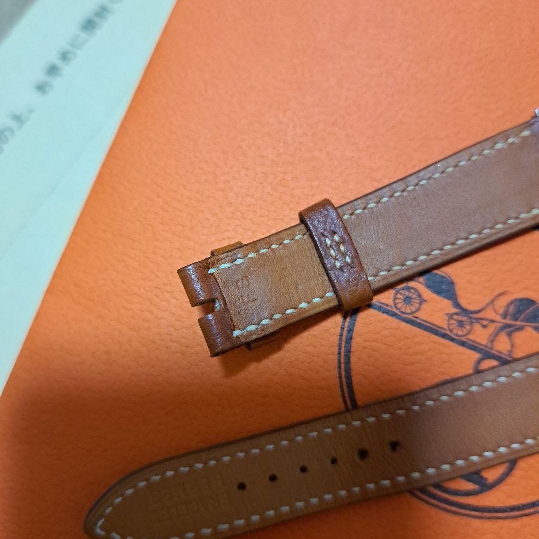 エルメス　ブラウンレザー 時計ベルト　hウォッチ　pmサイズ　HH1,210