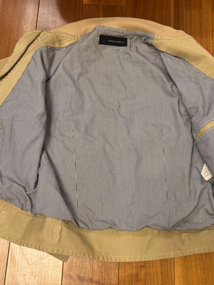 DSQUARED2ベージュ ダブルジップアップジャケット　短丈