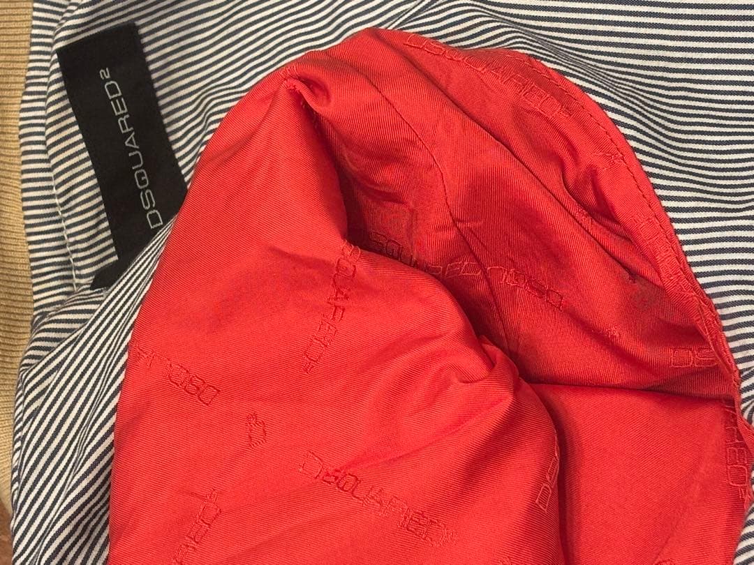 DSQUARED2ベージュ ダブルジップアップジャケット　短丈