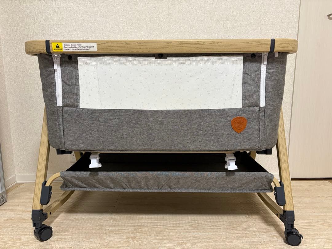 HZDMJ ベビーベッド　高さ調節可　コンパクト　折り畳み　ゆりかご