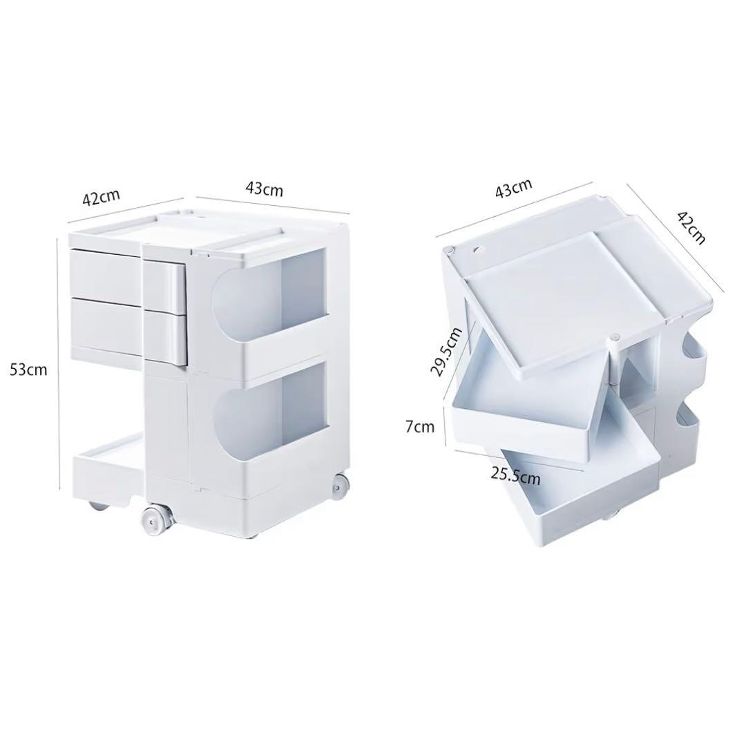 ボビーワゴン レプリカ 回転　ワゴン　マルチワゴン　収納　韓国　収納家具　白