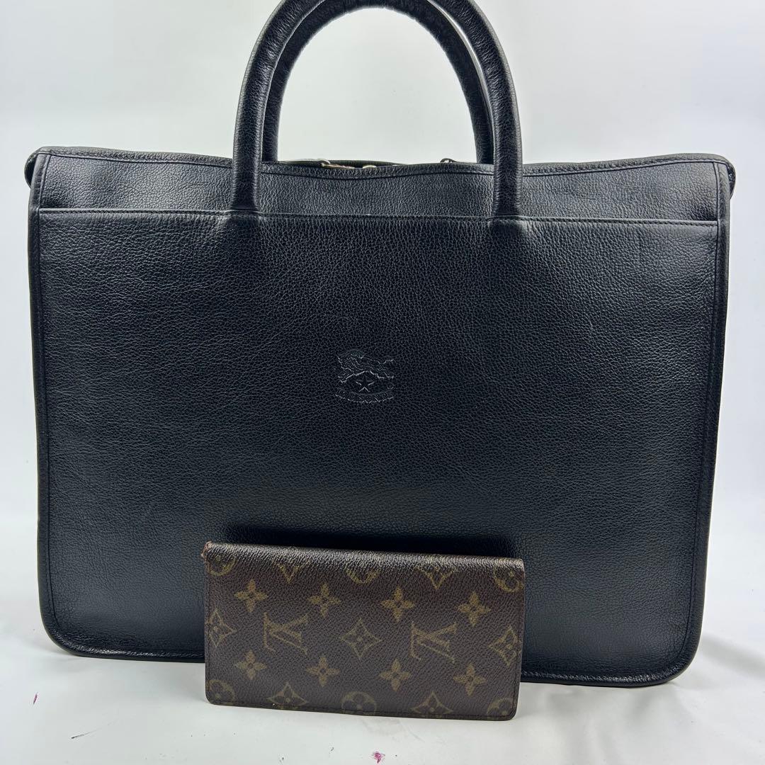 【美品】イルビゾンテ　トートバッグ　ビジネスバッグ　ブリーフケース　ロゴ　型押し