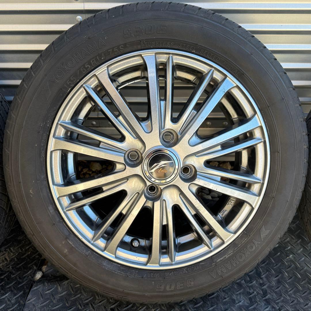 【バリ山　21年製】155\65R14 アルミ4本セット