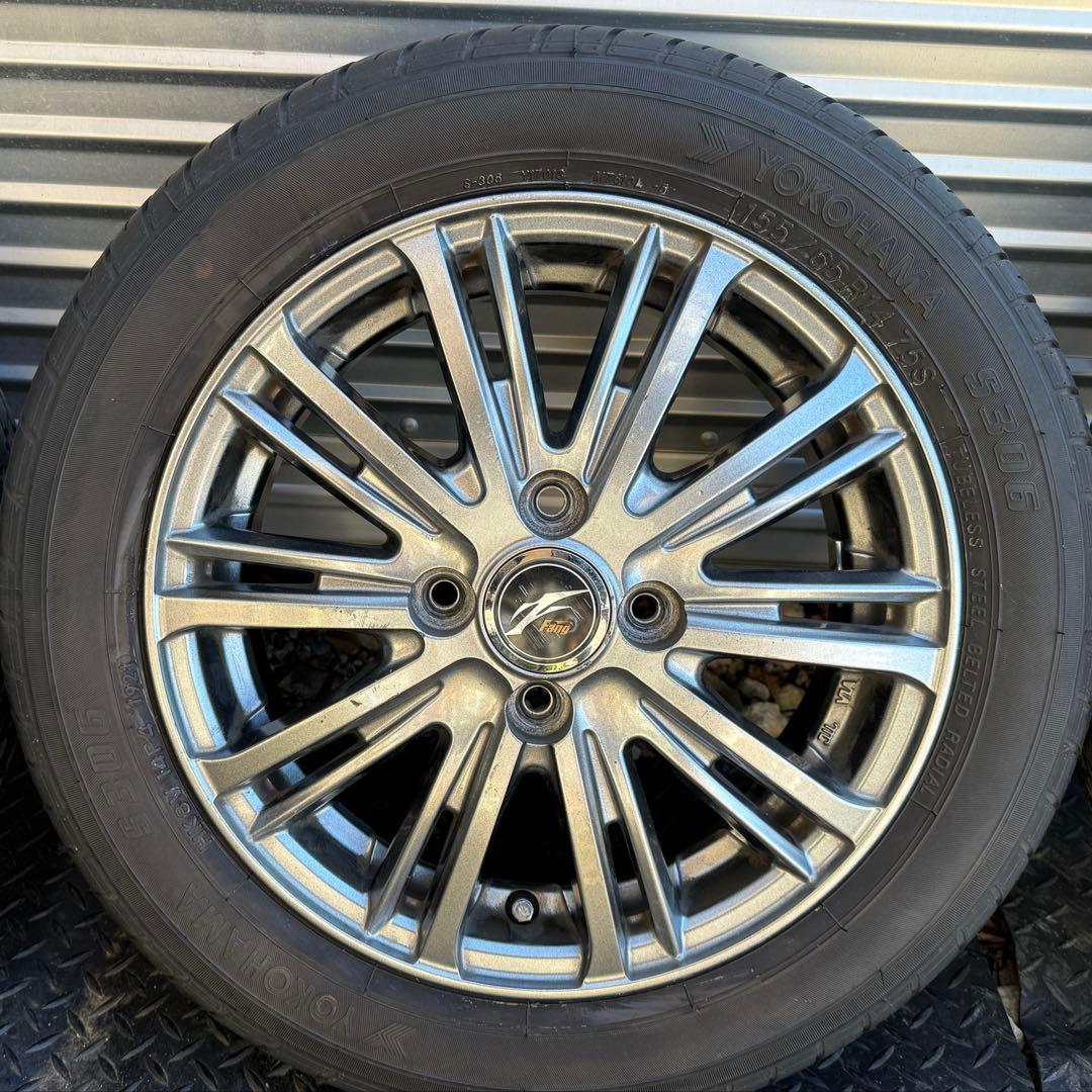 【バリ山　21年製】155\65R14 アルミ4本セット