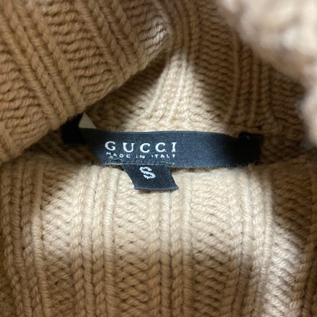 GUCCI グッチ ショート丈 ハイネック ニット セーター S ベージュ