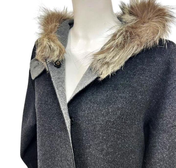 定価35万円 FOXEY フォクシー グレー カシミヤ フォックスファー コート