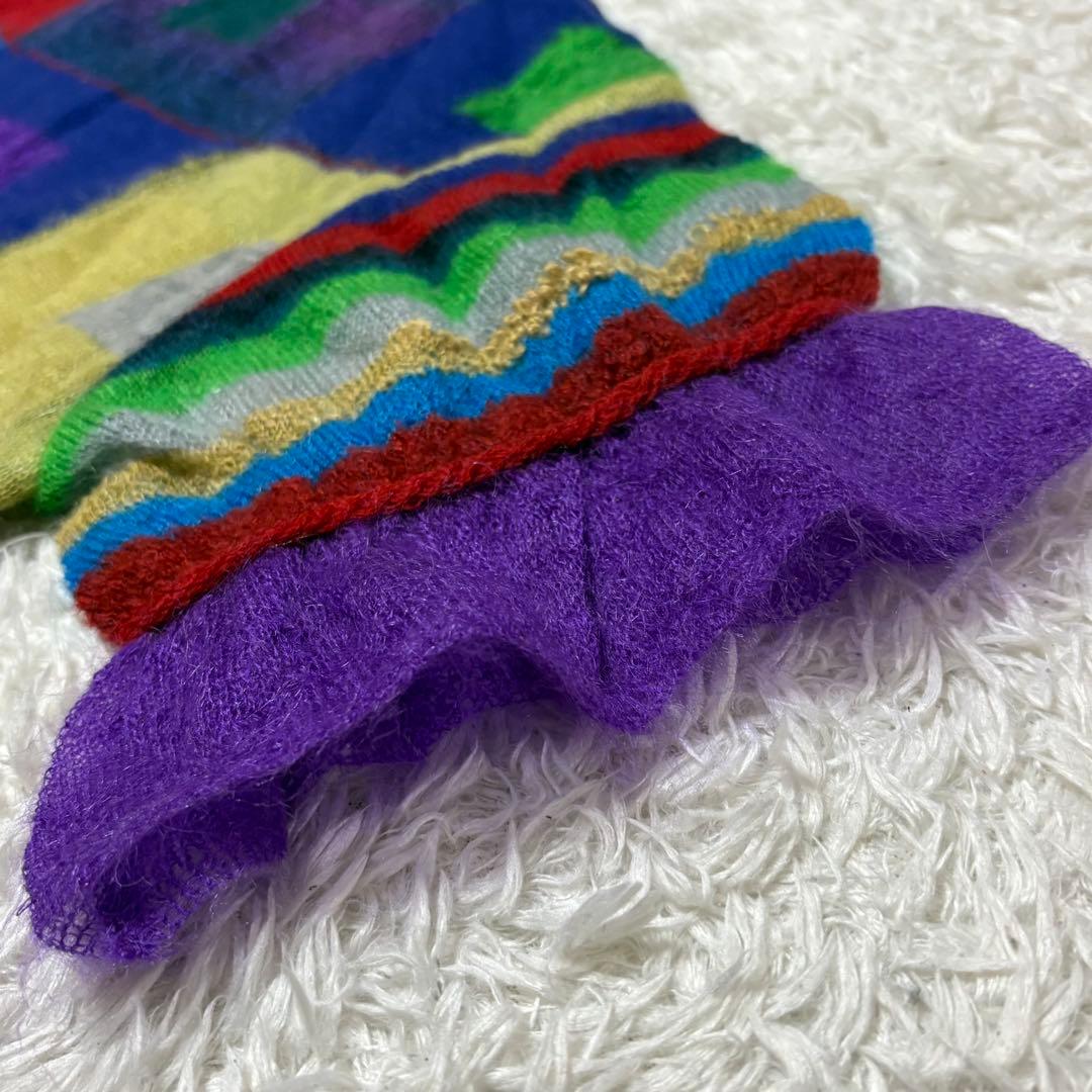 新品　タグ付　M.&KYOKO マルチカラー　ニットセーター　佐藤繊維　ウール