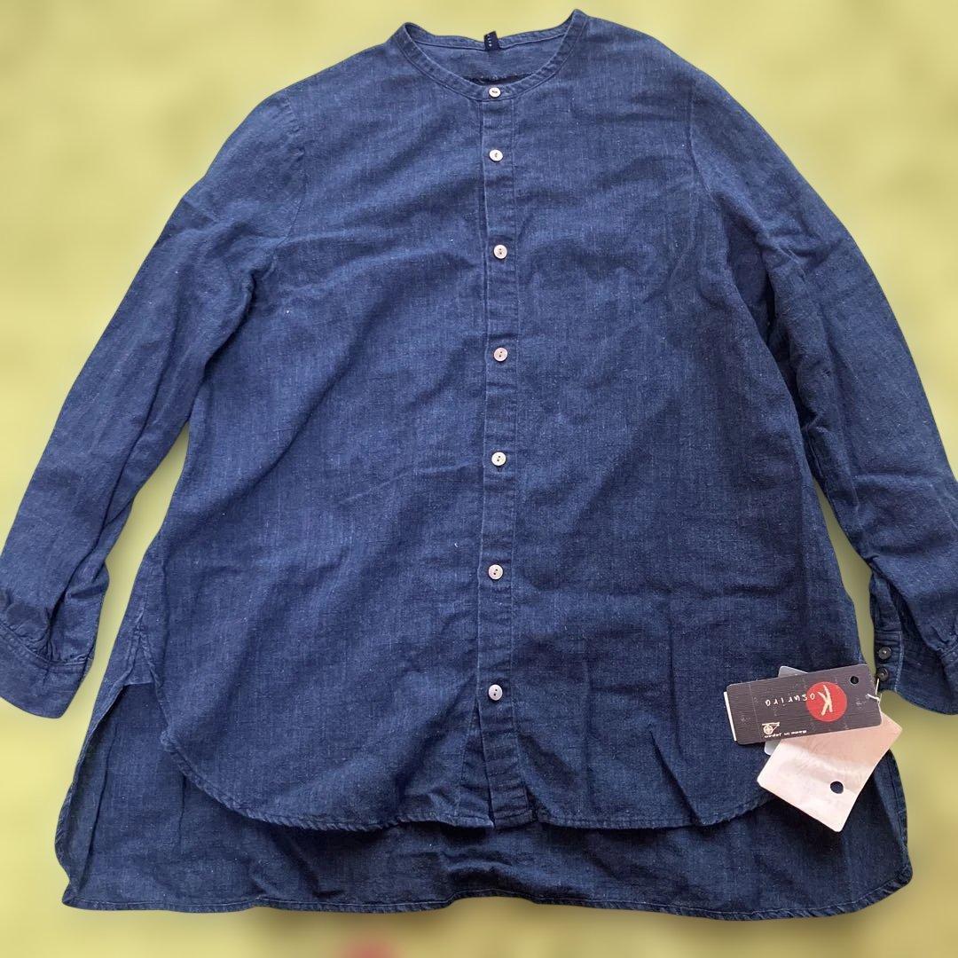 カスリラ　備後絣　長袖シャツ　Ｍ〜Ｌ