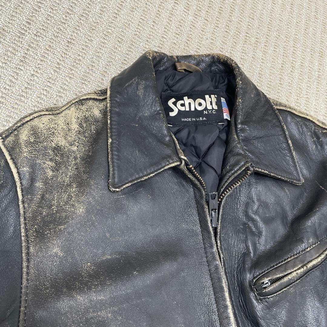 【 雰囲気最高】 ショット レザージャケット シングルライダース 黒