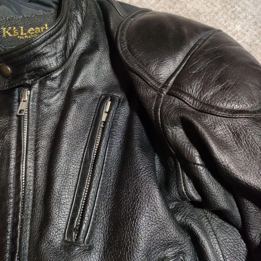 美品レアモデル　KADOYA　Ｋsleather シングルライダースМシボ本革