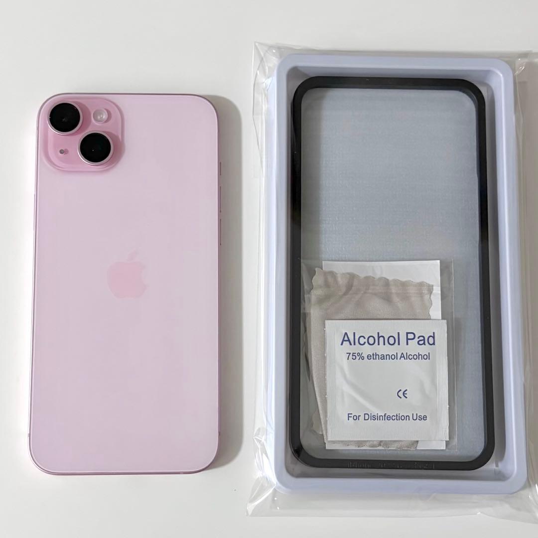 Apple iPhone15plus ピンク SIMフリー 本体 保護フィルム付