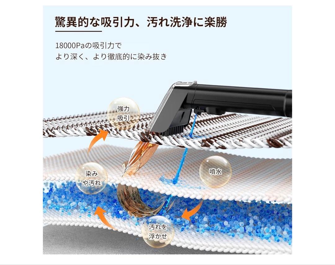 【新品】　リンサークリーナー 18000Pa 染み抜き ソファ 絨毯 水洗い