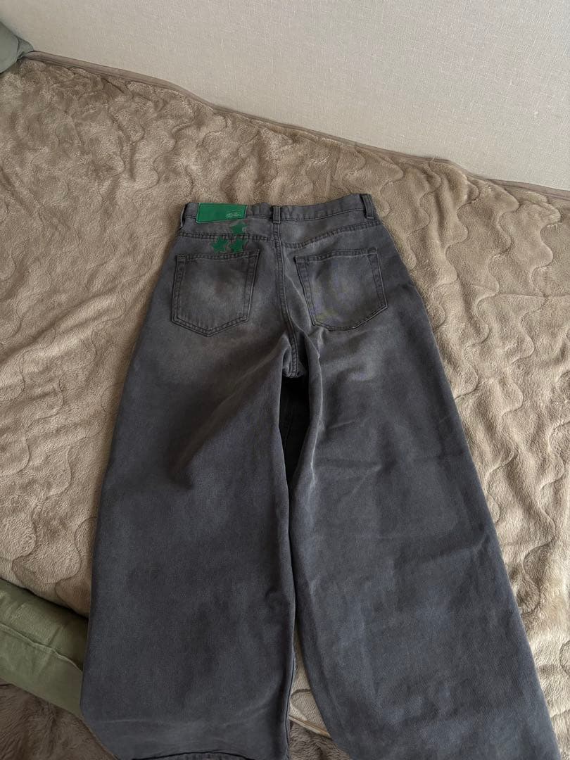 SCUFFERS 34 グレー ワイドレッグデニム