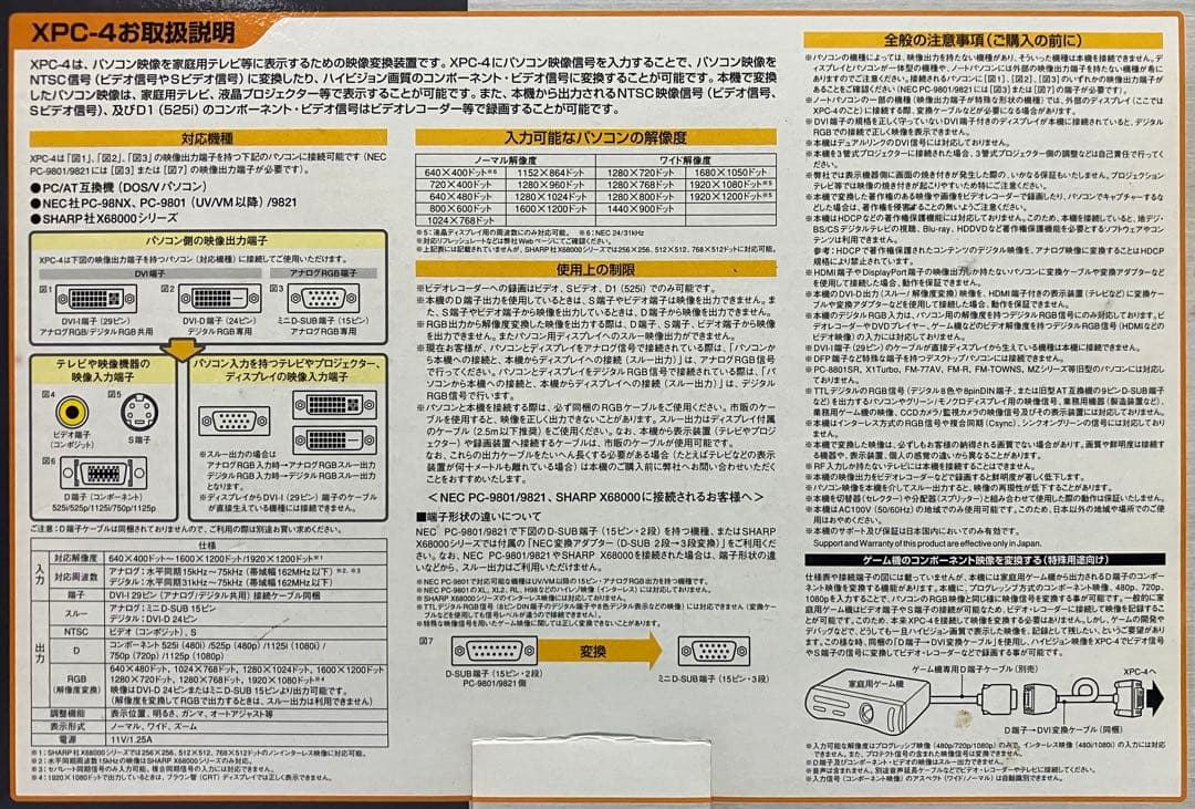 ビデオスキャンコンバータ XPC-4