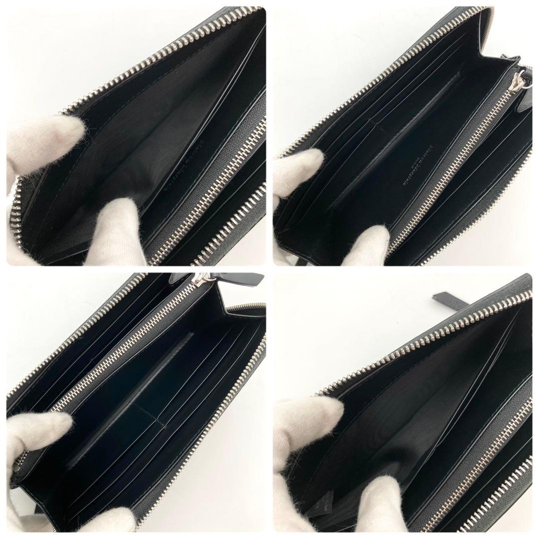 ガジラ✨ メゾンマルジェラ 長財布 ラウンド レザー 黒 4ステッチ 無地