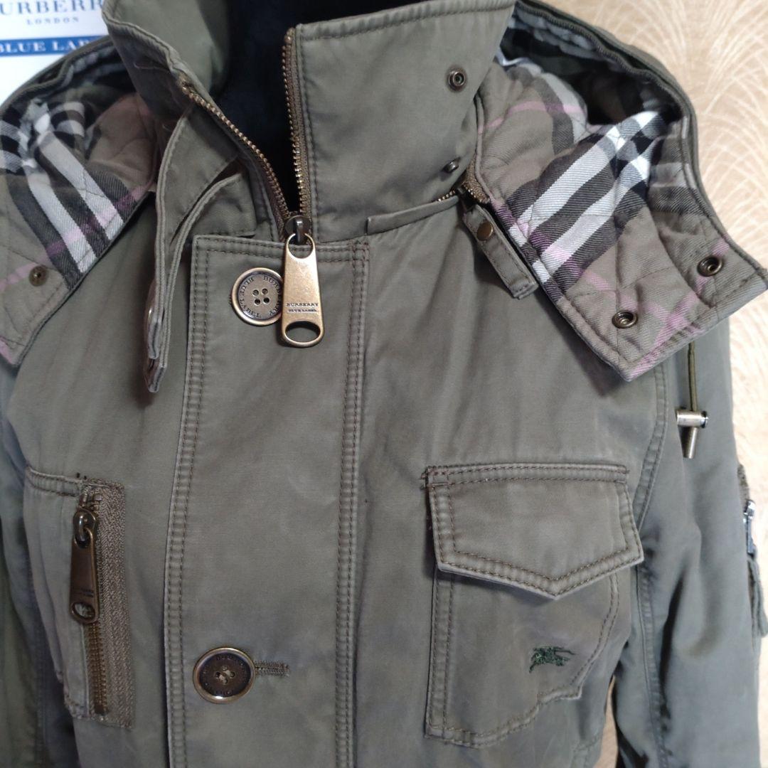 Burberry 　ブルレ　フード付きミリタリージャケット カーキ
