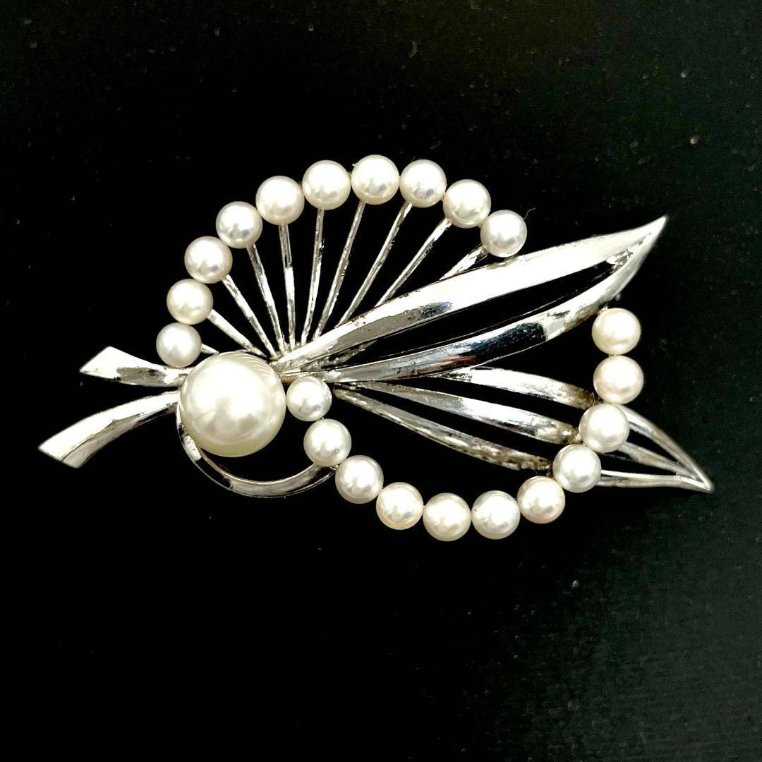 ミキモト パール7.4mm 3.0-3.5mm ブローチ SV925 シルバー