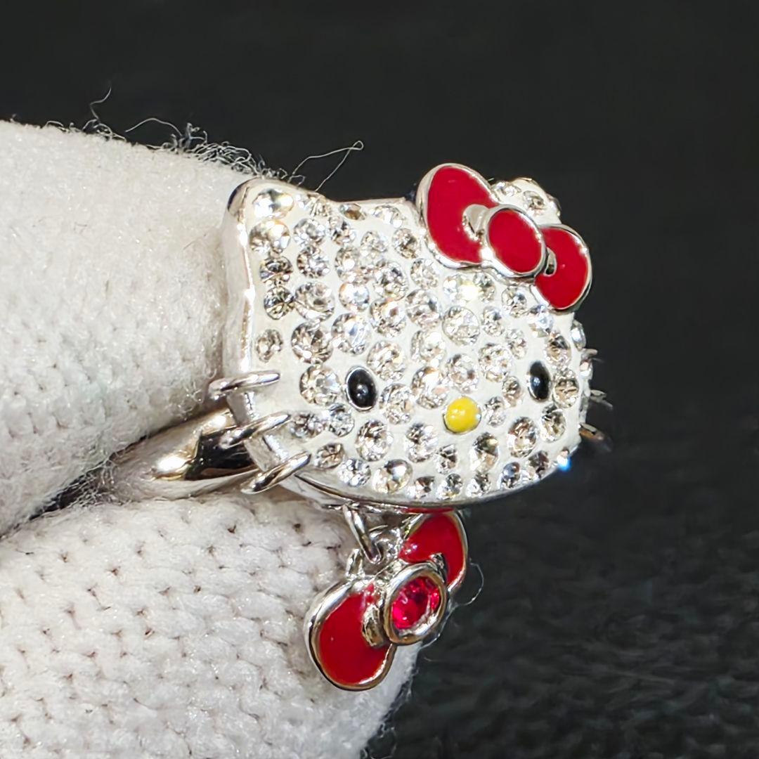 美品✨希少✨スワロフスキー ハローキティ リング 9号 50 サンリオ 箱 指輪