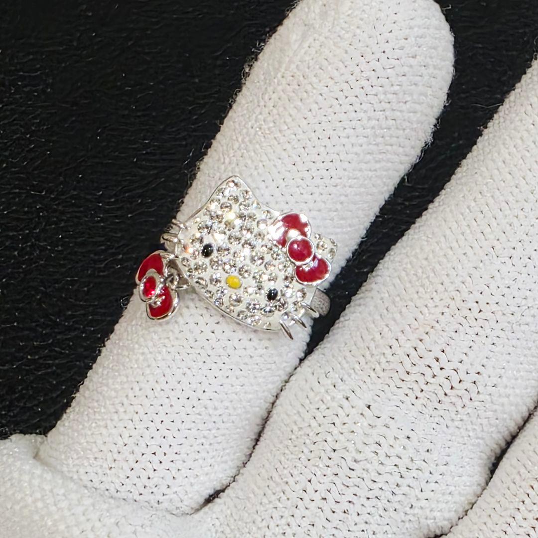 美品✨希少✨スワロフスキー ハローキティ リング 9号 50 サンリオ 箱 指輪