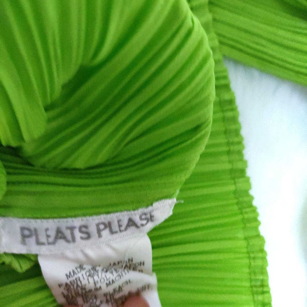 プリーツプリーズpleatsplease イッセイ・ミヤケ 長袖ブラウスグリーン