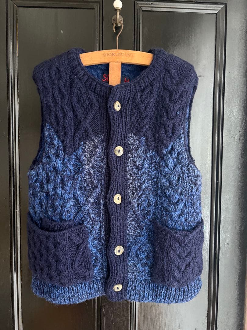 ソ*ル様 新品‼︎ Slow H スローハンズ ケーブル編み ニットベスト ネイ