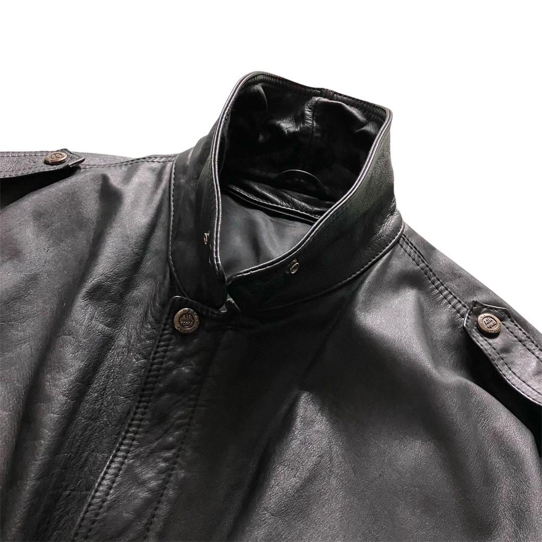 希少 80's イタリア製 A2type 本革レザー フライトJKT 黒 XL