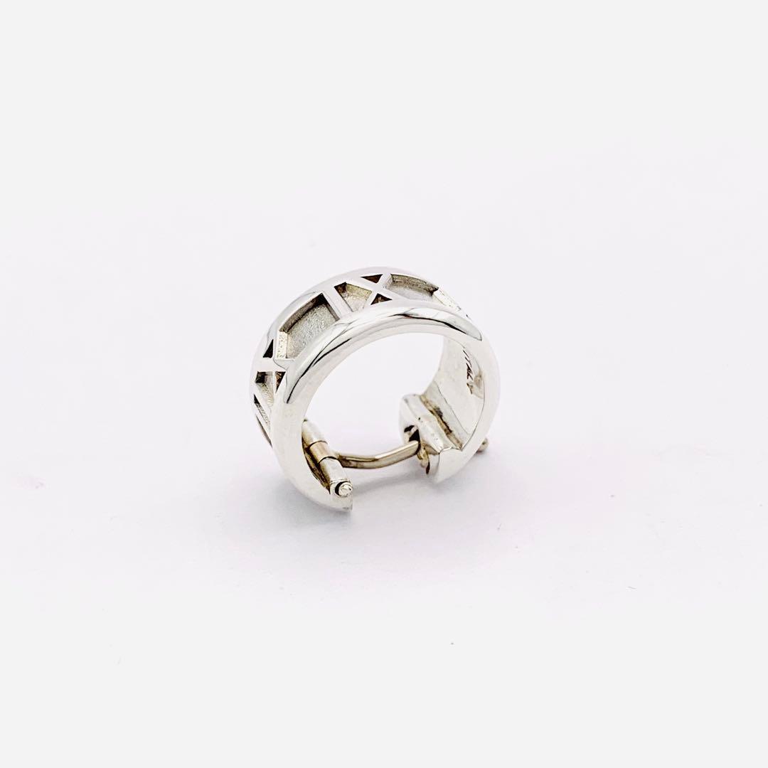 美品 オールドティファニー アトラス フープ ピアス 片耳 シルバー925