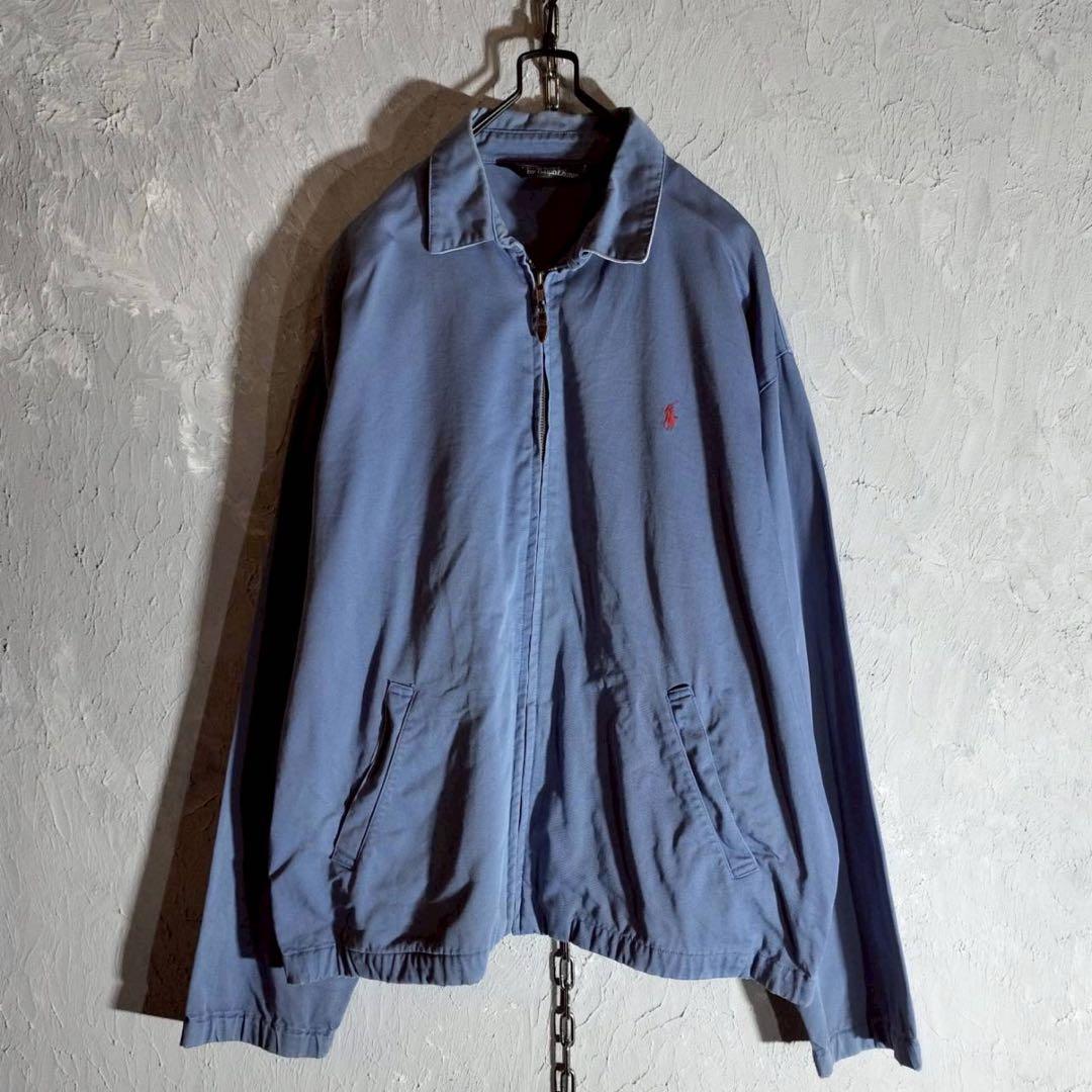 ポロラルフローレン　スイングトップ　ハリントンジャケット　ブルゾン　青　80s〜
