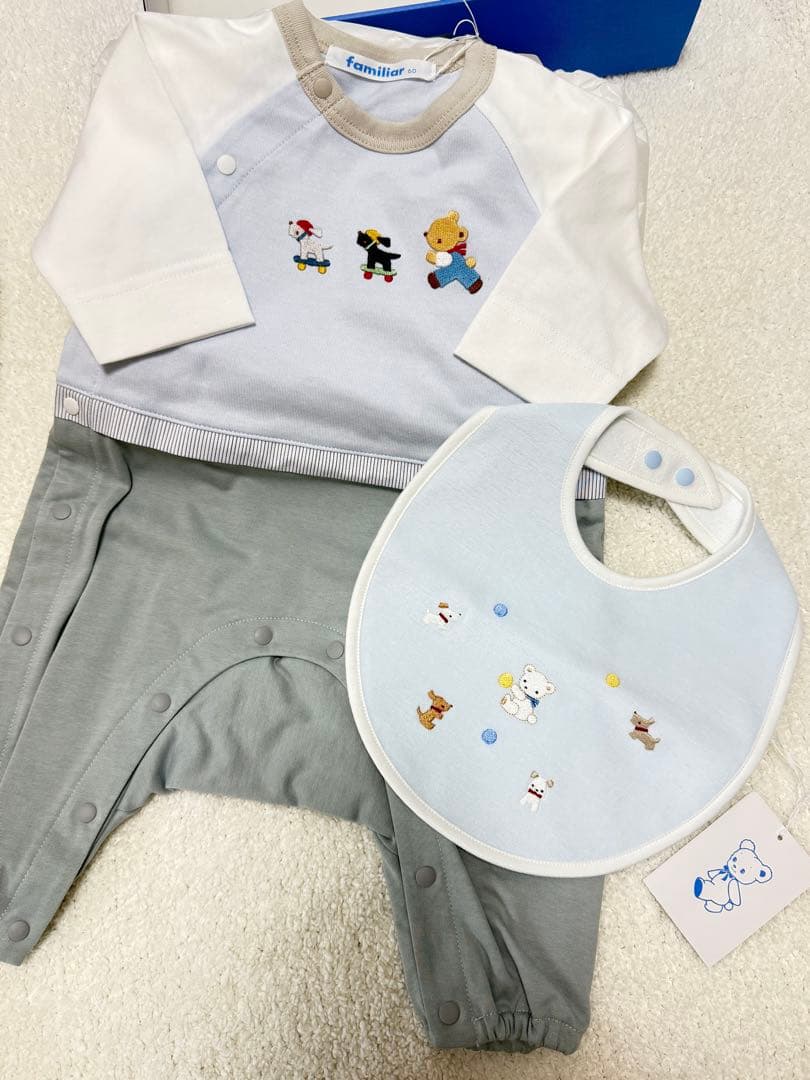 Hana です♡familiar 60サイズ カバーオール、スタイ