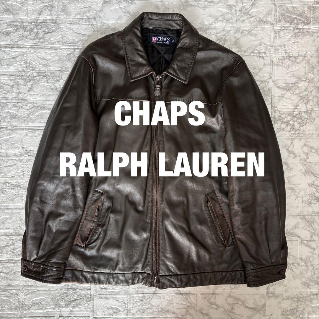 CHAPS RALPH LAUREN レザージャケット L ブラウン