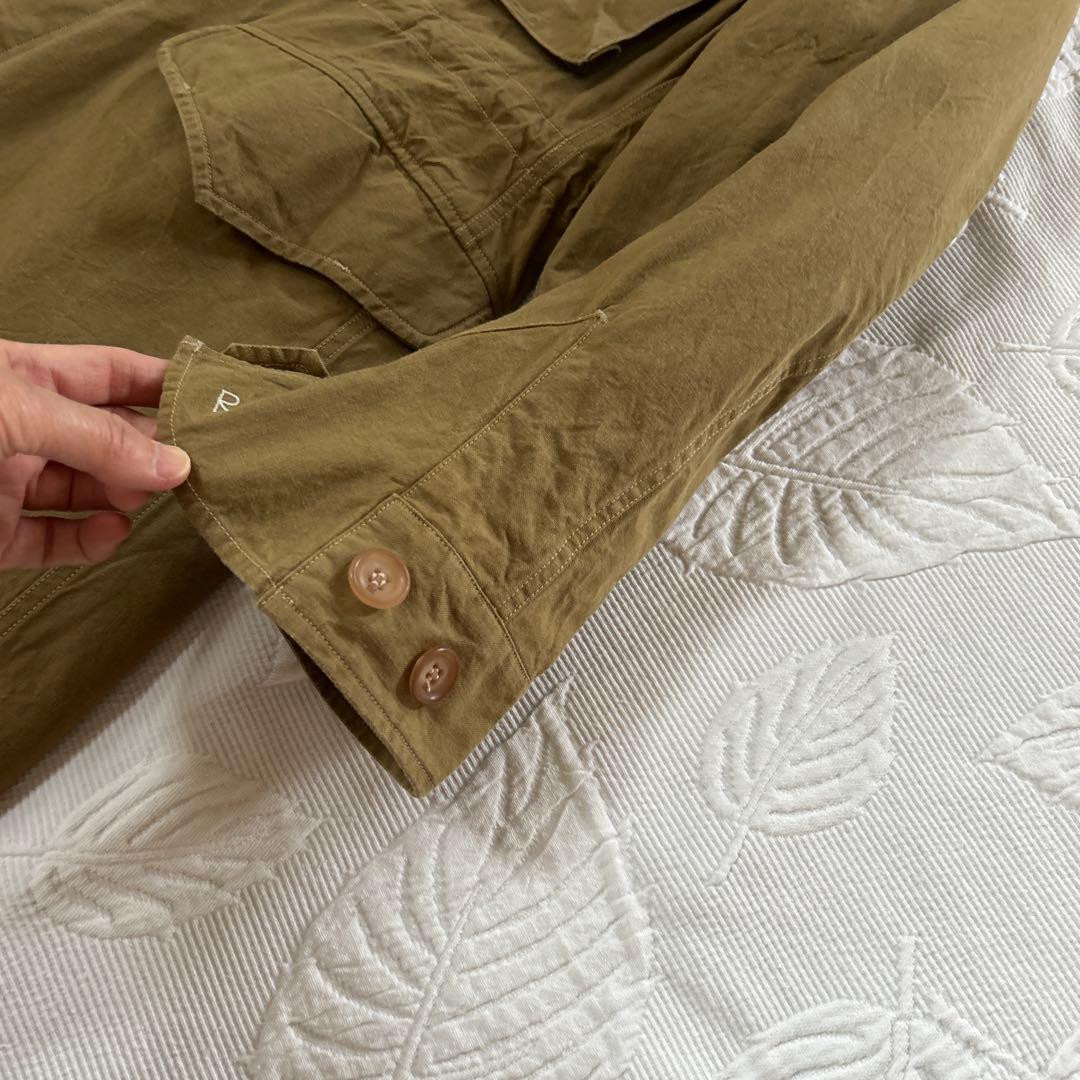 45R . 2way ミリタリーロングコート フリーサイズ　カーキ色