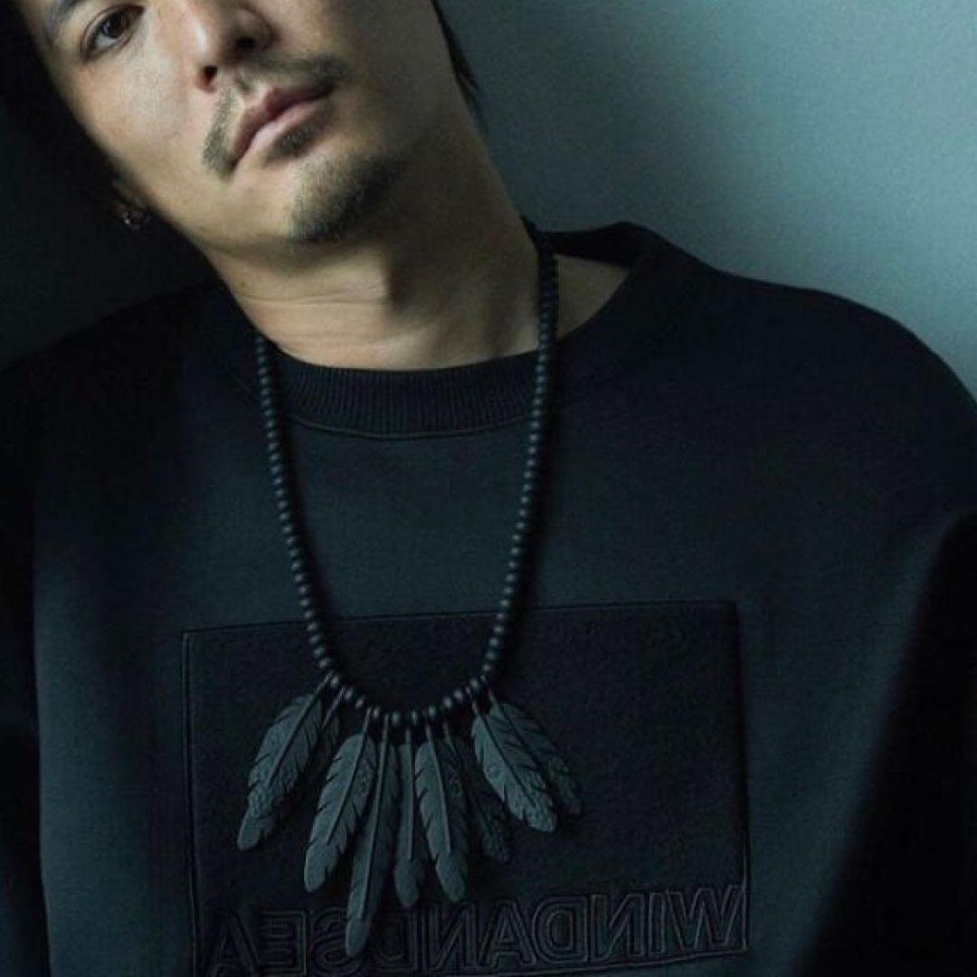 SEA 羽根モチーフ ネックレス ブラック