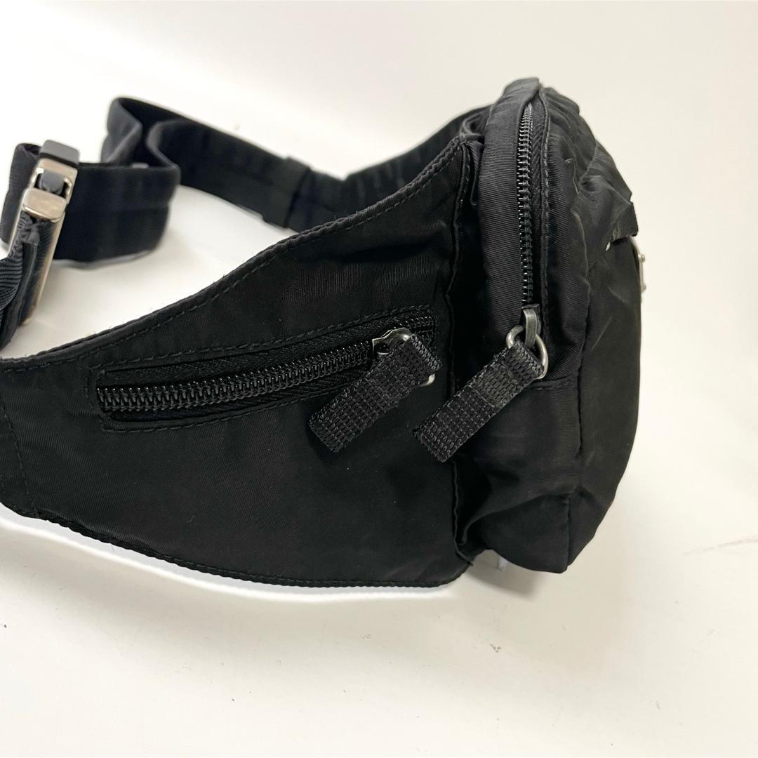 てらプラダ　三角ロゴ　ナイロン　ボディバッグ　ブラック