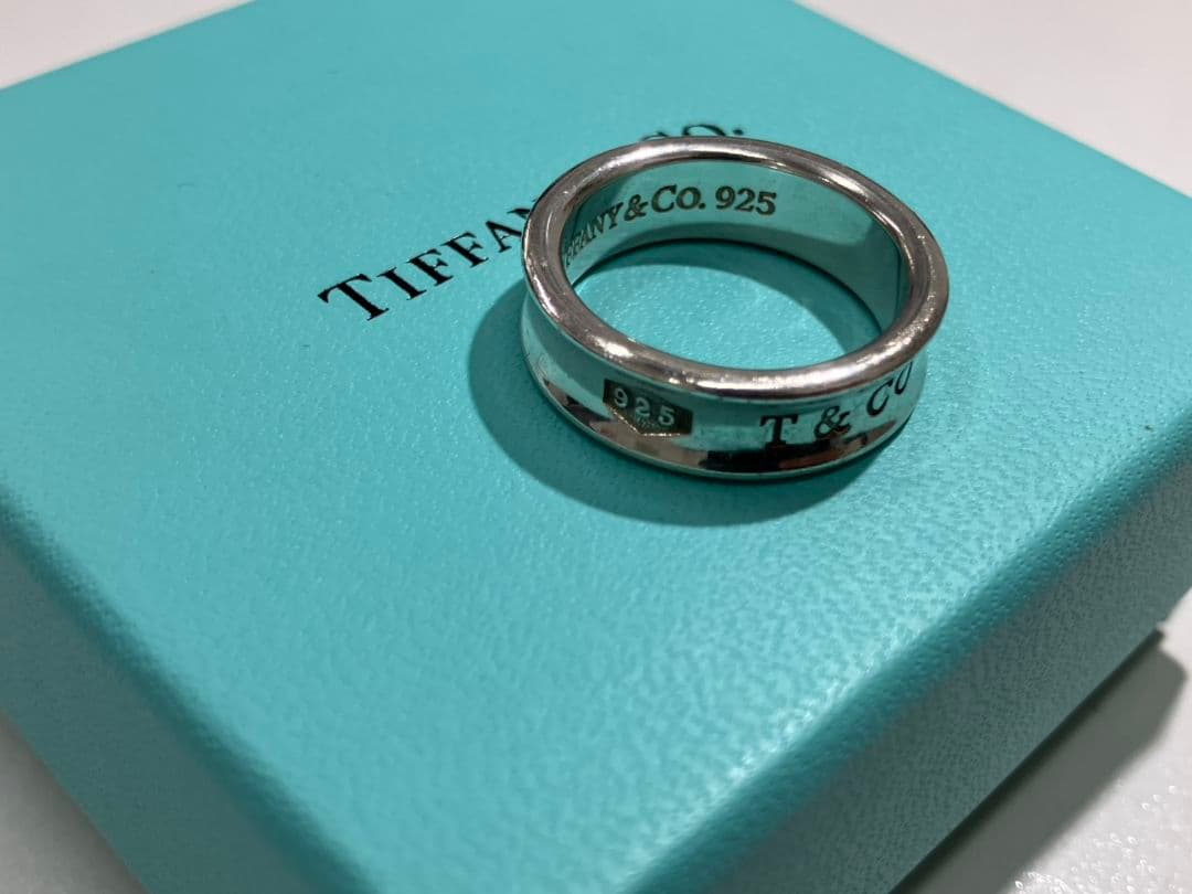 【ティファニー　ナローリング】約18号　大きめサイズ