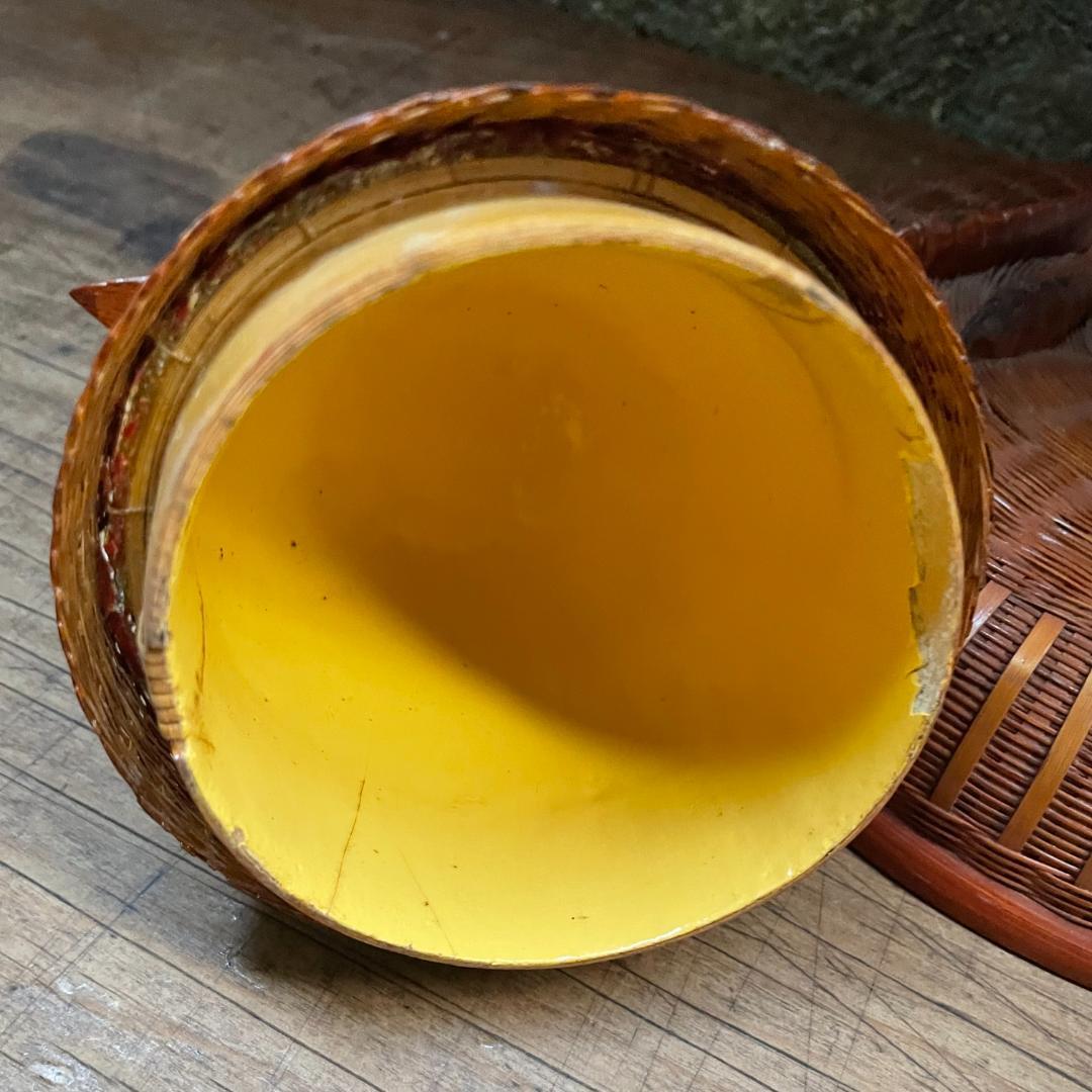 希少 1940's ヴィンテージ 上海伝統工芸 竹細工 雄鶏 ラタン オブジェ