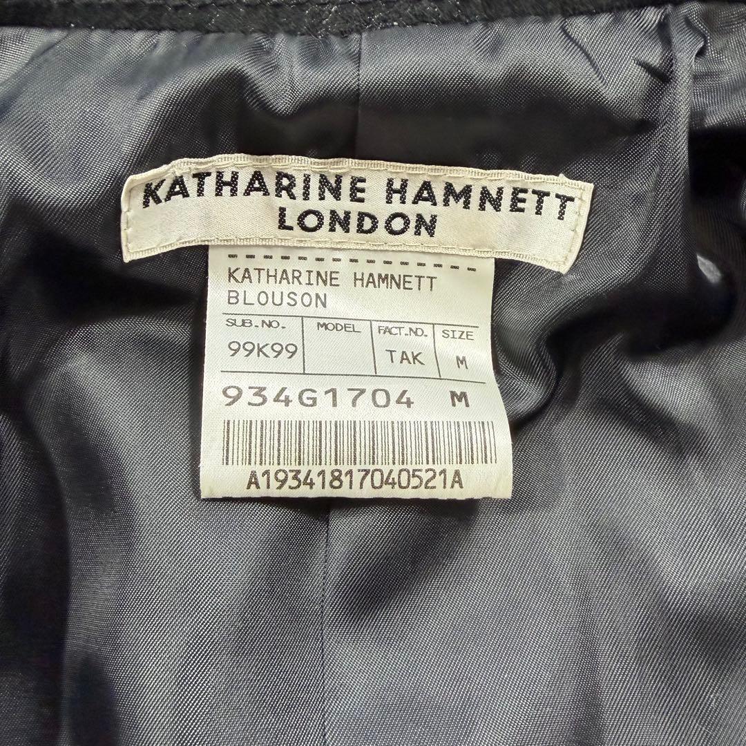 キャサリンハムネットロンドン 牛革 カウレザー シングルライダースジャケット M