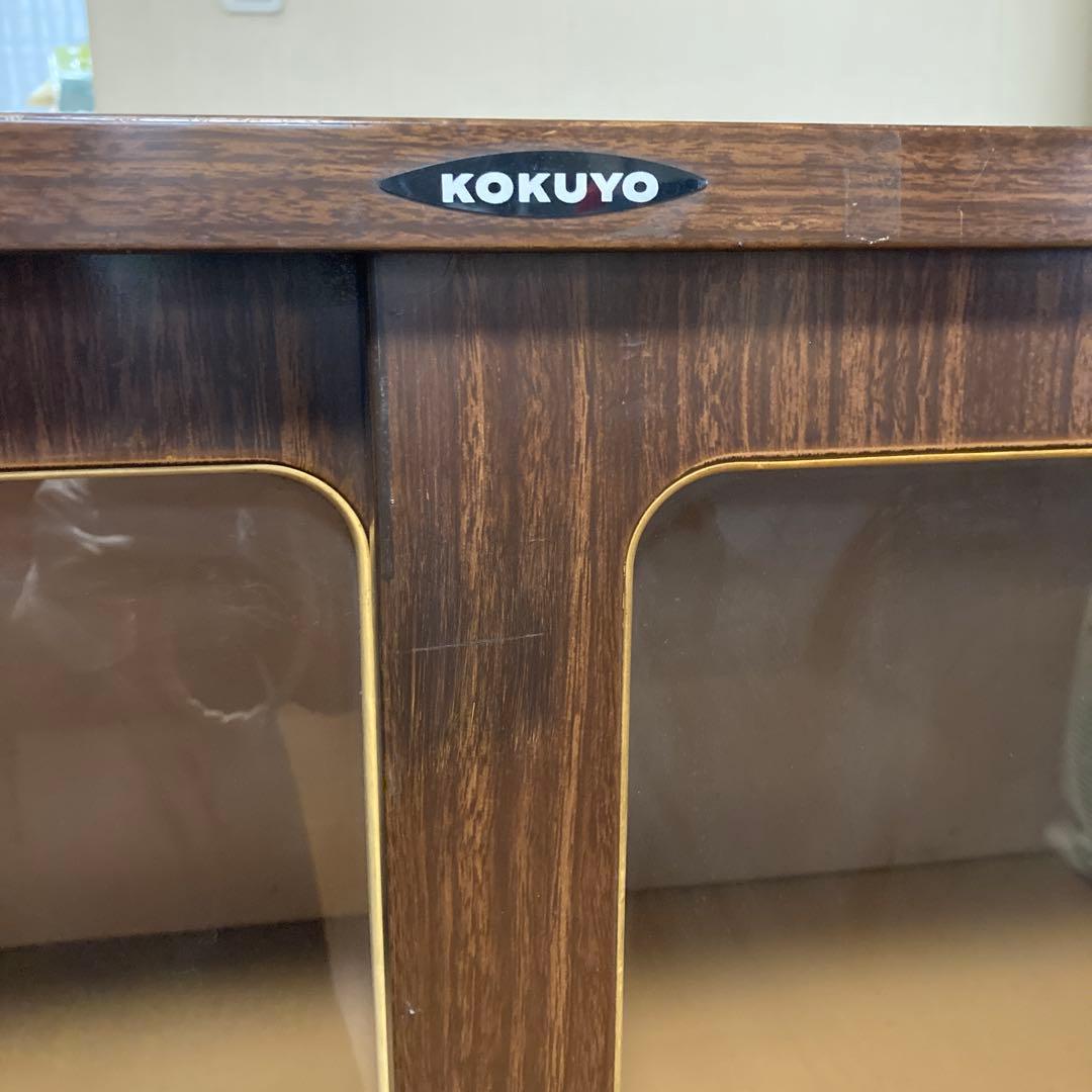 コクヨ スチール ガラス窓キャビネット 書庫 送料込 ①