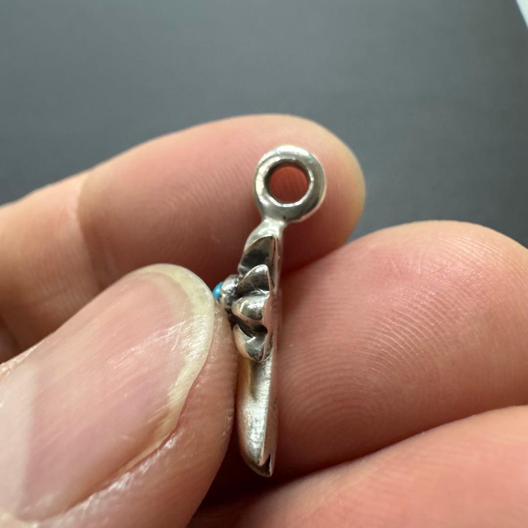 【silver925 ターコイズ】タイニークロスペンダントトップ